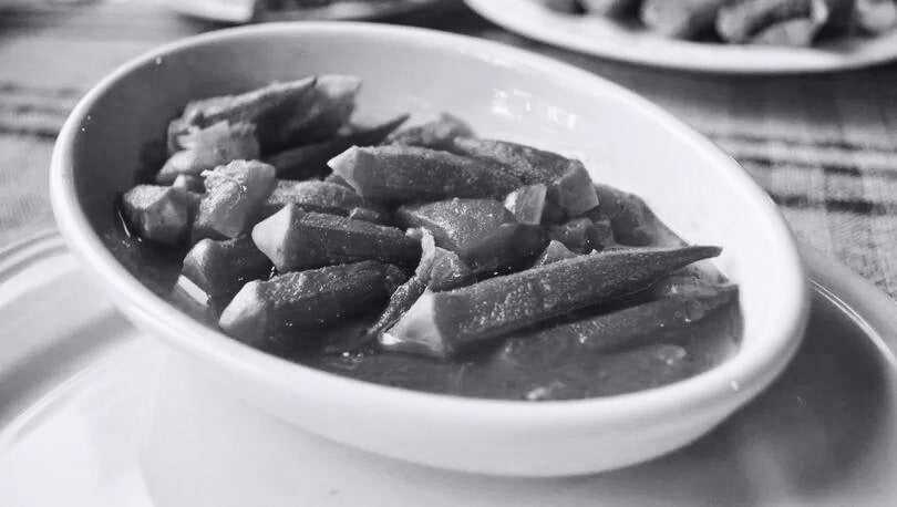 A delicious medley of okra, carrots, and spices, simmered to perfection, showcasing a traditional Mediterranean dish.