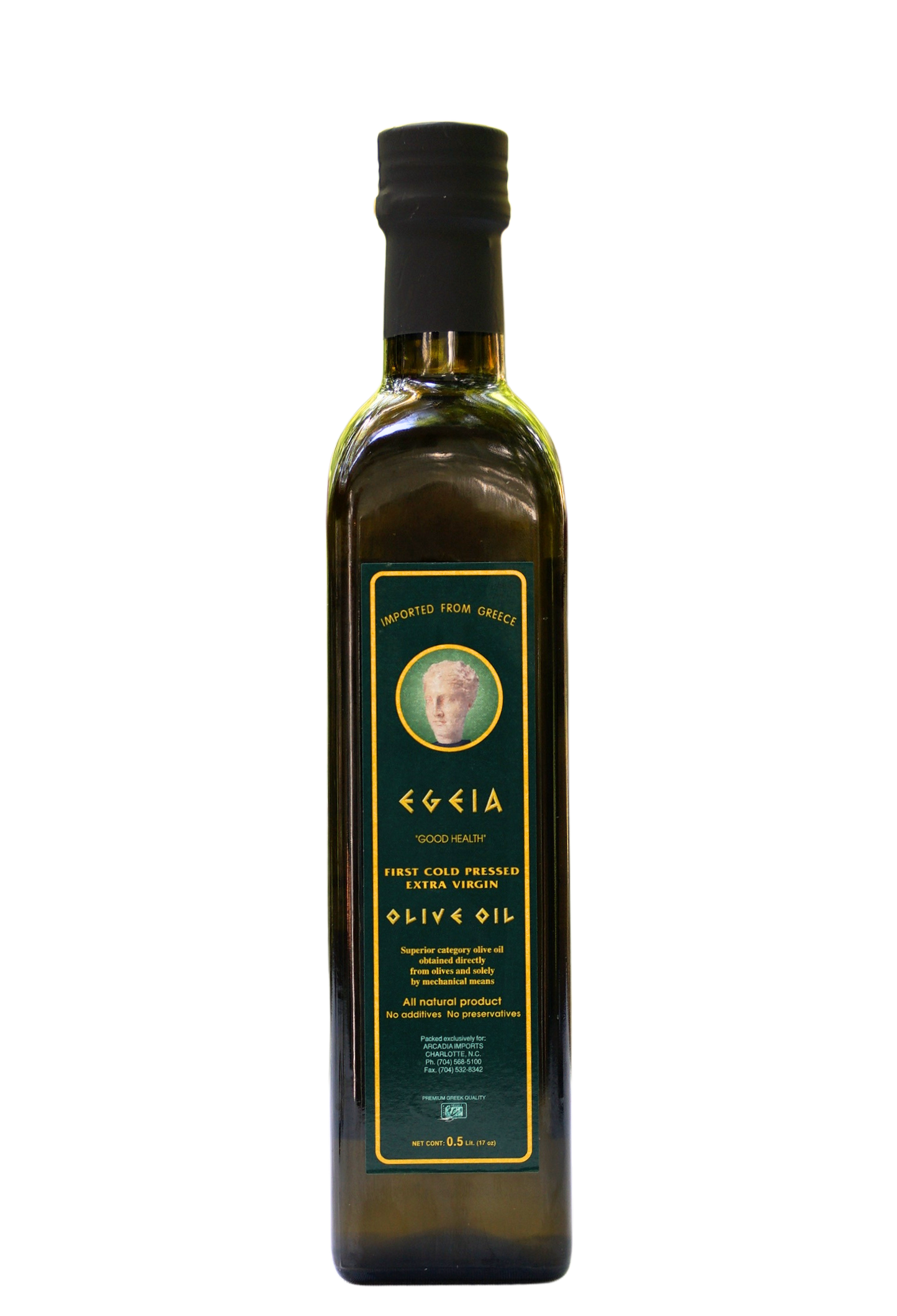 A bottle of Egeia olive oil 